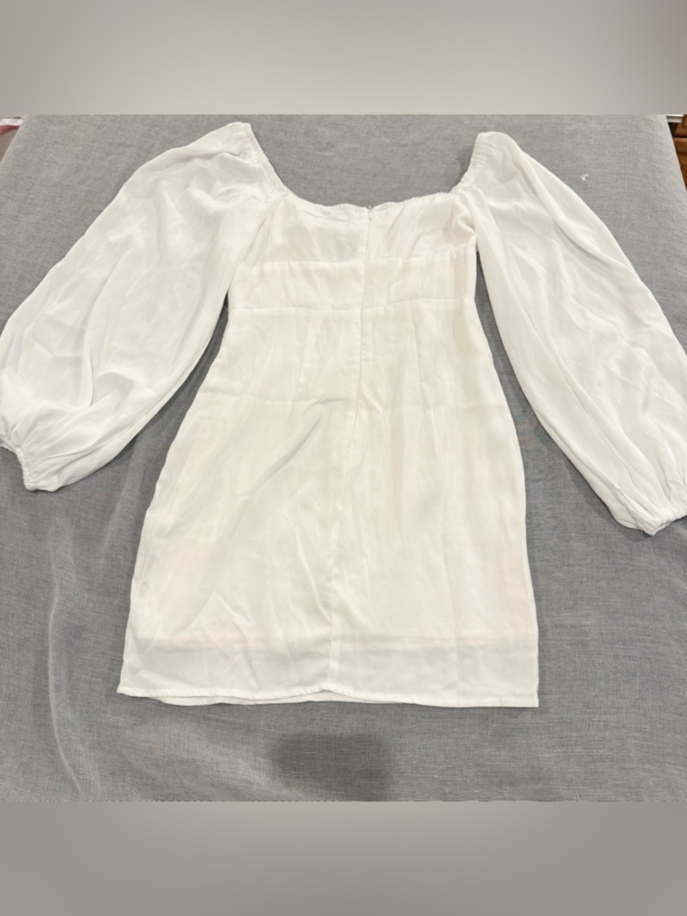 Princess Polly Lined Mini Dress White w/ Puffed Sleeves/Lace Trim Sz. 2 Coquette